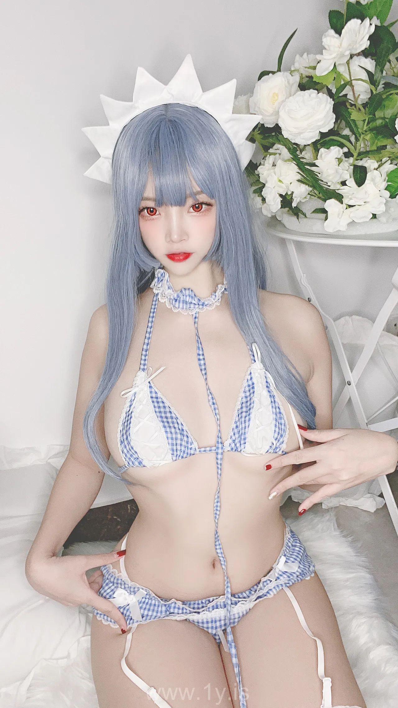Nisa（二佐） VOL.95 私房自拍蓝格比基尼女仆